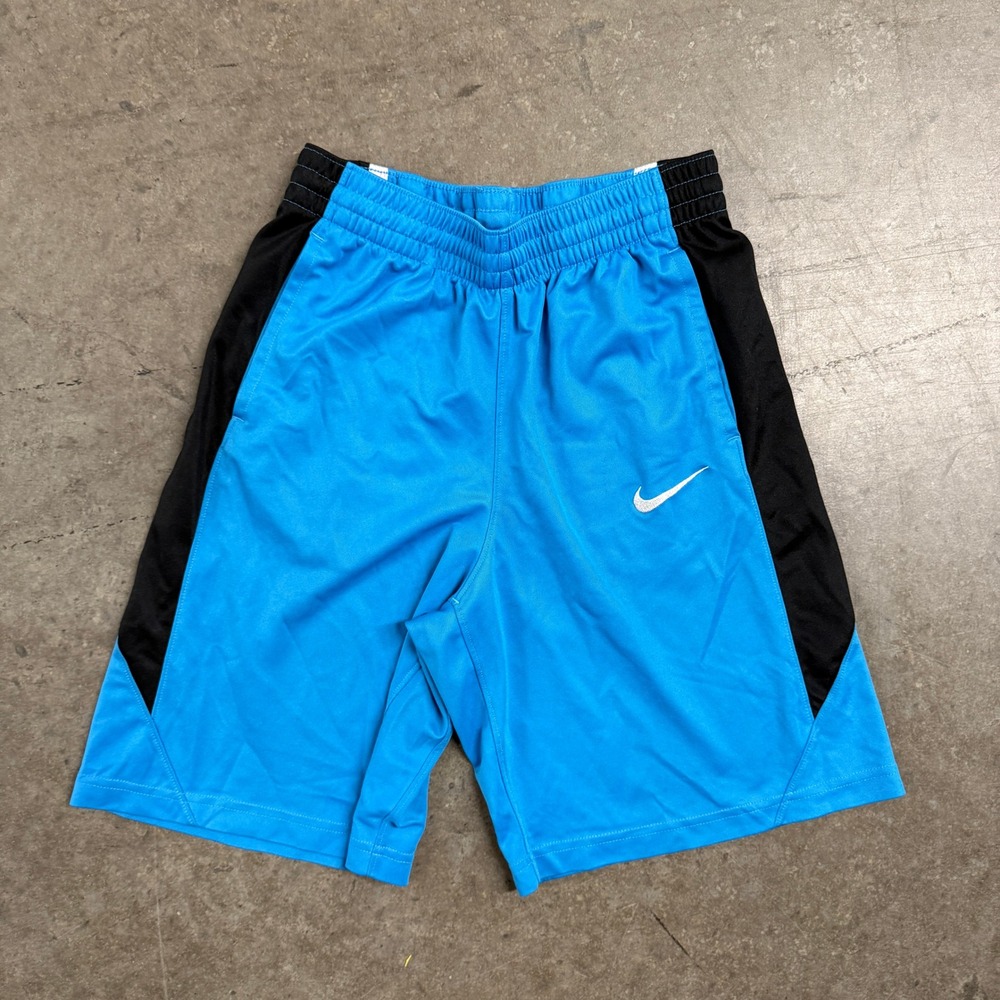 Nike Dri-FIT Mens small Blue‎ Basketball Athletic Shorts Black White Side Stripe